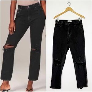 Abercrombie & Fitch The Ankle Straight Ultra High-Rise Jeans Black Size 28/6R